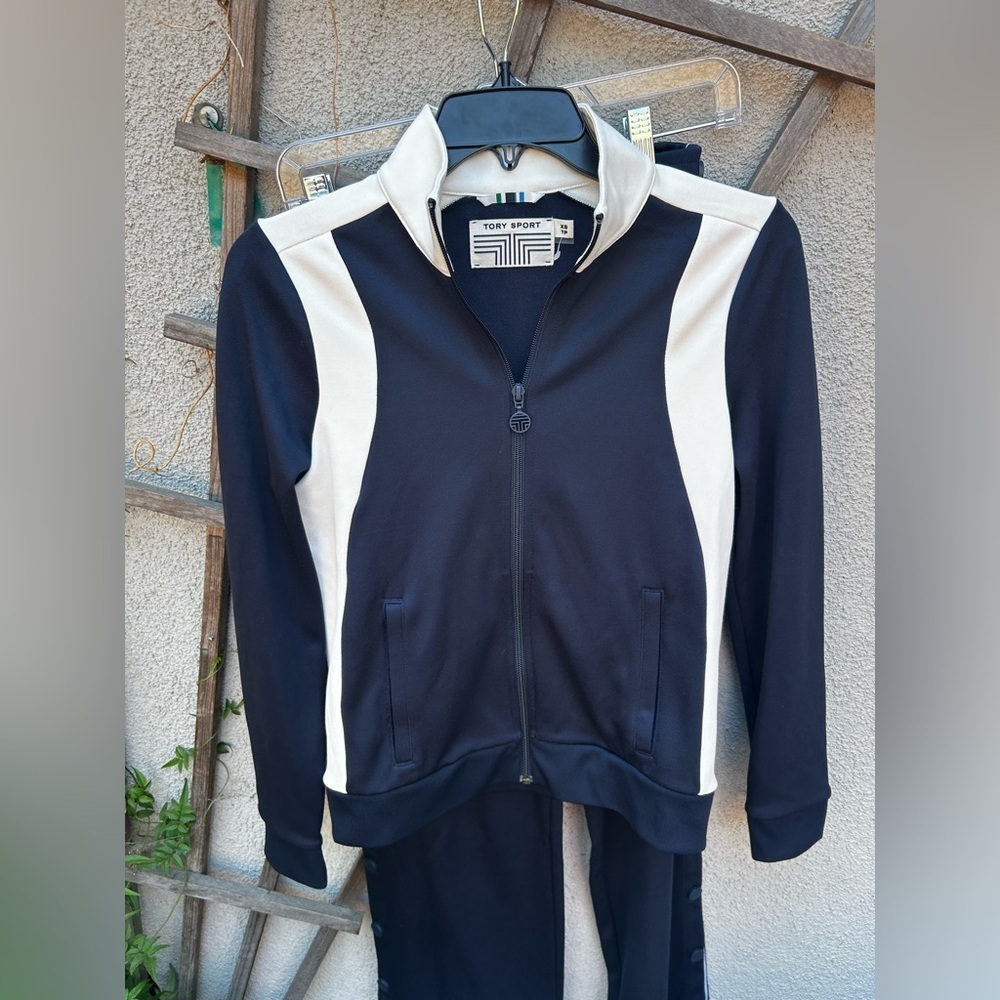 Tory Sport Colorblock track zip up jacket + Banner Tearaway Track Pants SET Navy - Picture 11 of 14